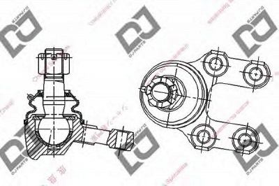 DJ PARTS db1129 -  Несущий / направляющий шарнир